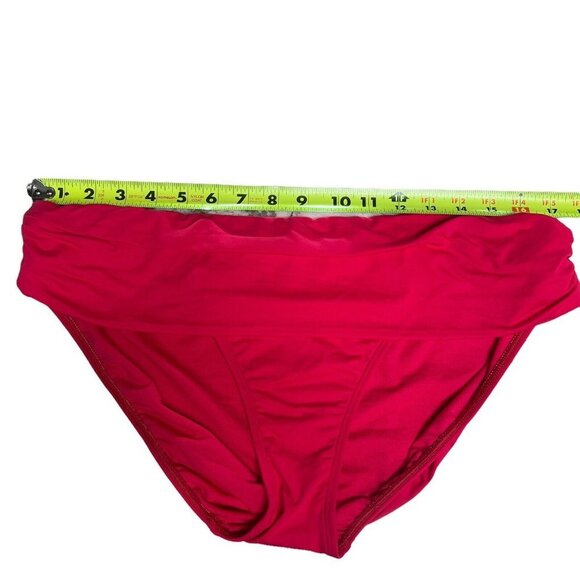 NWT Lauren Ralph Lauren 16 Fold-Over Wide-Band Bikini Swim Bottoms Dark Pink - Picture 5 of 11
